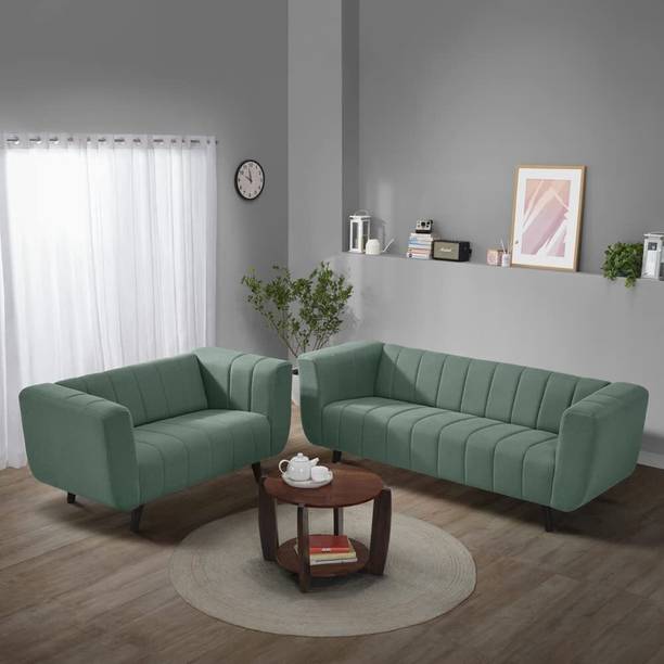 India wood mart 3+2 Seater Sofa Set (Fabric, Graphite Grey) LIGHT WEIGTH, TAKES LESS SPACE Leather 5 Seater  Sofa