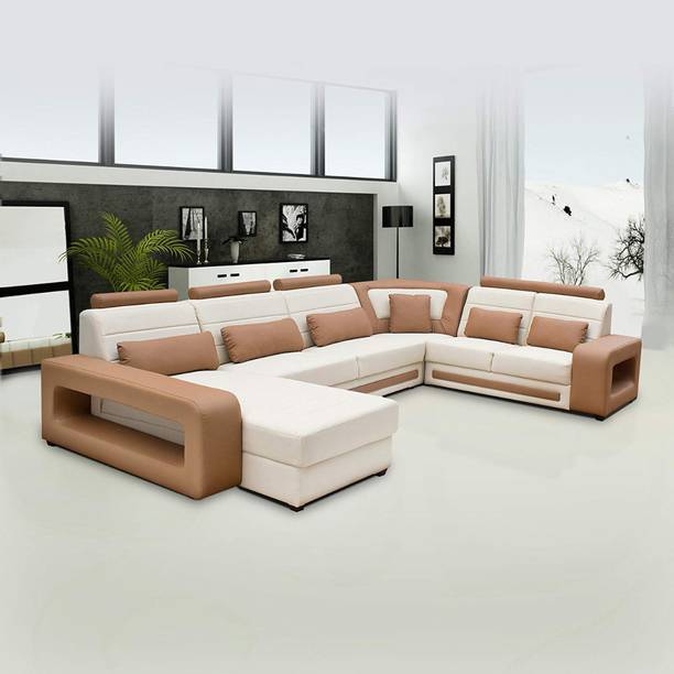 Zikra Leatherette 6 Seater  Sofa