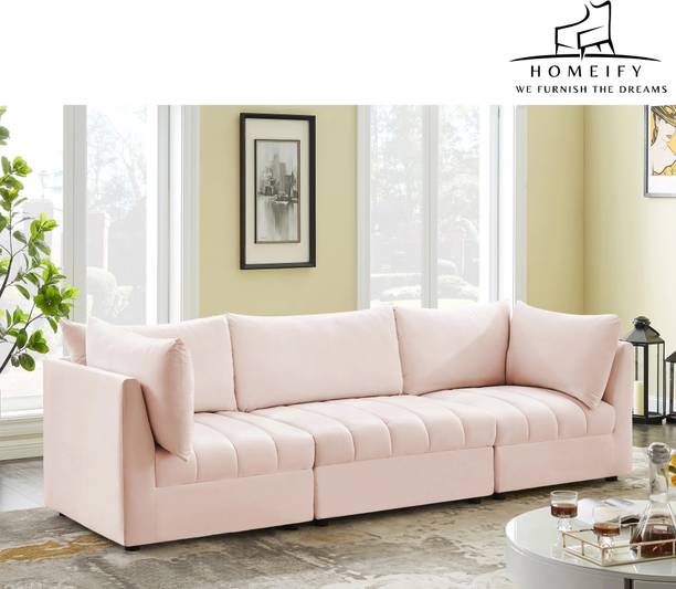 Homeify Favia 3 Seater Fabric Sectional Sofa Set for Living Room Fabric 3 Seater  Sofa