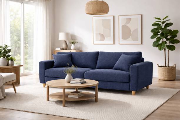 WAKESURE The Urban Luxe Premium Upholstered Fabric 3 Seater  Sofa