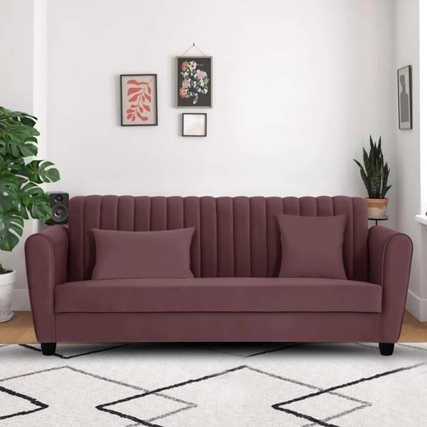 Uarban-hume-furniture Premium Quality Velvet Fabric 3 Seater  Sofa