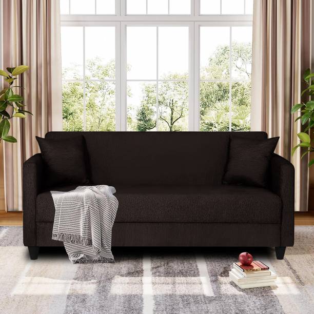 Uarban-hume-furniture Premium Quality Velvet Fabric 3 Seater  Sofa