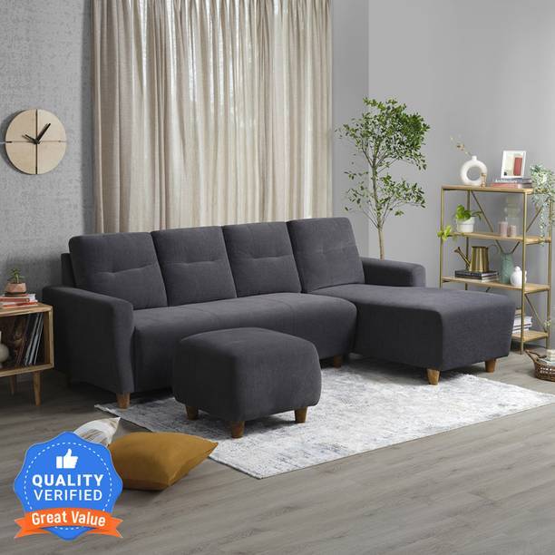 Sleepyhead Yolo Right Aligned Chaise with Ottoman Fabric 6 Seater  Sofa