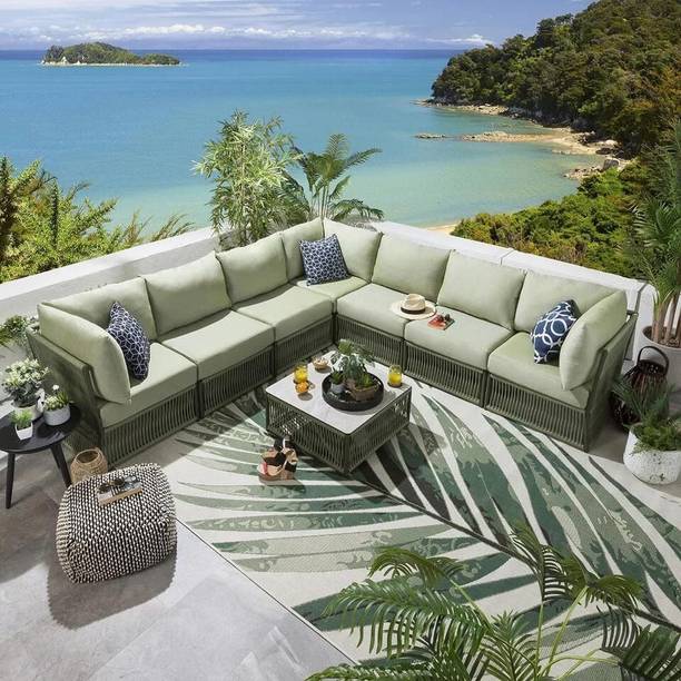 Mymigos Cole garden U-shape corner sofa. Fabric 8 Seater  Sofa