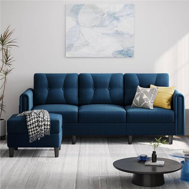 Grand Furnish 3 Seater Sofa, Modern Design Fabric 3 Seater Sofa