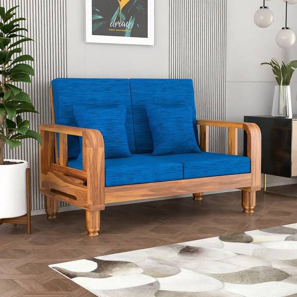 Kendalwood Furniture Solid Wood 2 Seater Wooden Sofa set for living Room Furniture Fabric 2 Seater  Sofa