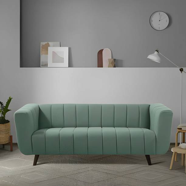 Carftjar Fully Upholstered Three Seater Sofa For Living Room , Bed Room , Office , Cafe Fabric 3 Seater  Sofa