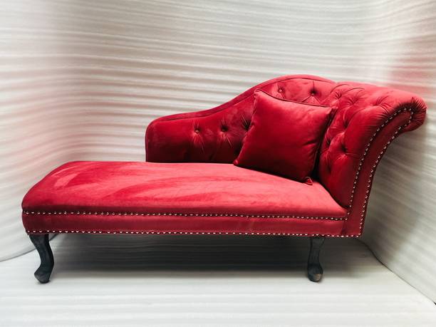 India wood mart One Arm Left-Arm Chaise Recessed Arms Chaise Lounge | Relax Lounge Couch Sofa Fabric 3 Seater  Sofa