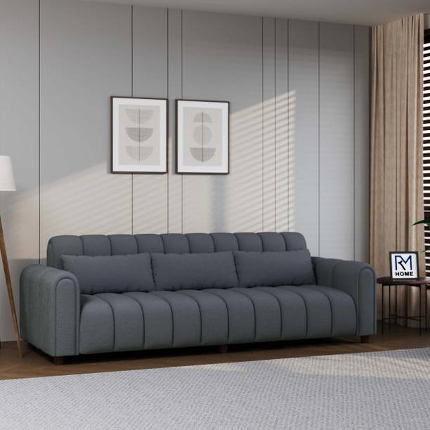 RM HOME Treasure Boucle Premium Fab HR Foam Modern Design Soft Seating Ultimate Comfort Fabric 3 Seater Sofa