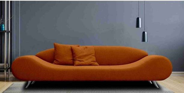 Soul Light Art Velvet 3-Seater Settee Sofa Diwan Chase Lounge for Loving Space Orange Solid Wood 3 Seater  Sofa