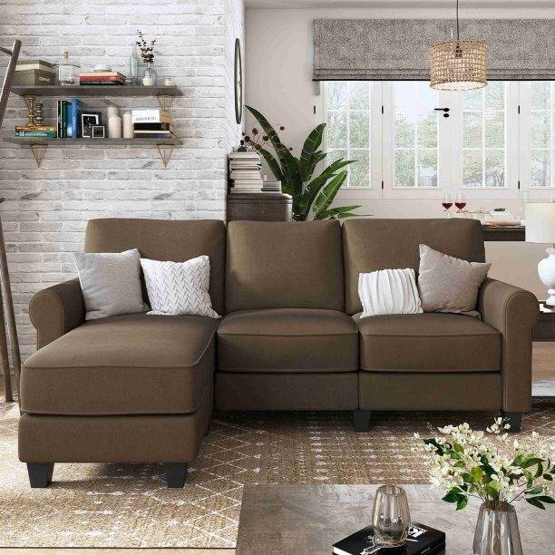 Comfort Couch Alenster 4 Seater Convertible Sectional Fabric Sofa Set for Living Room Fabric 4 Seater  Sofa