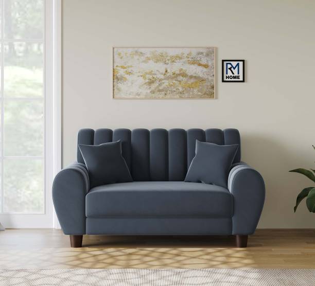 RM HOME Vittoria Luxury Sofa Elegant Curved Design Velvet Finish Fabric 2 Seater  Sofa