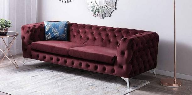 Smarts collection Chesterfield Sofa for Living Room , Hall & Bedroom , Fabric 3 Seater  Sofa