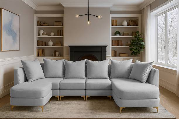 Casaliving Zoe Solid Wood 8 Seater  Sofa