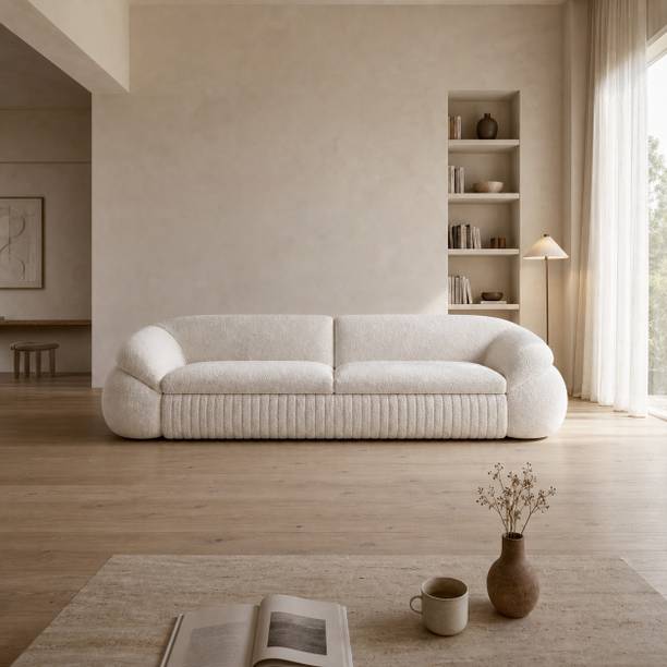 Oak&Loom Oak&Loom Jubarte Ripple Premium Upholstery Velvet Fabric 3 Seater Sofa