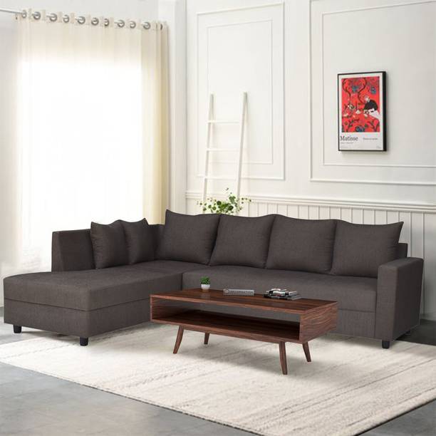 ARRA Stella 6 Seater Left Facing L Shape Sofa Fabric 6 Seater  Sofa