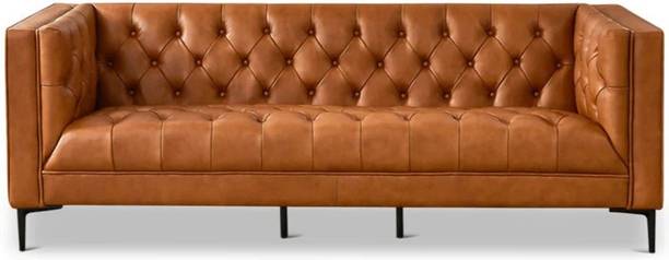 Thelevel Madison Mid-Century 3 Leatherette 3 Seater  Sofa
