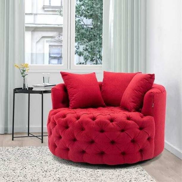 Unique Creation Handicrafts Wooden Modern Round Accent Sofa Barrel Chair wings chair Fabric 1 Seater  Sofa