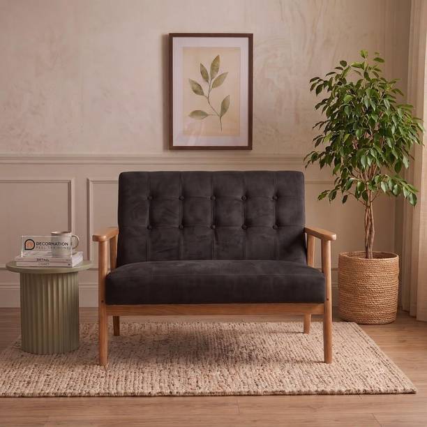 DecorNation Solid Wood 2 Seater  Sofa