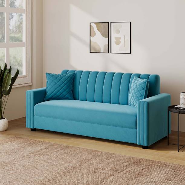 Living Things Milan Velvet Fabric 3 Seater Sofa