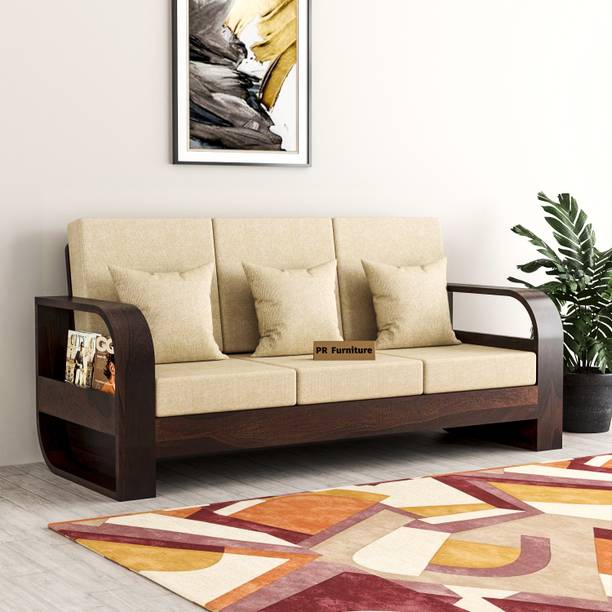 Flipkart Perfect Homes Solid Sheesham Wood 3 Seater Sofa With Side Storage For Living Room Fabric 3 Seater  Sofa
