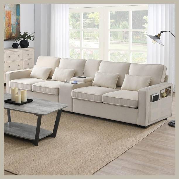 Zikra Jasper Fabric 4 Seater  Sofa