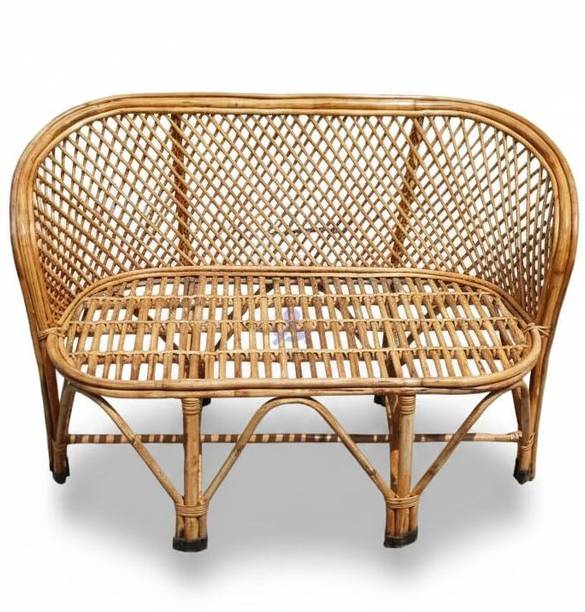 CRAFTCANE Premium Cane Two Seater Sofa with Comfortable Cushions for Living Room & Home Solid Wood 2 Seater  Sofa