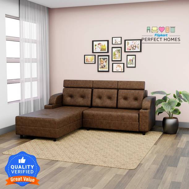 Flipkart Perfect Homes Irena LHS Suede Fabric Fabric 5 Seater  Sofa