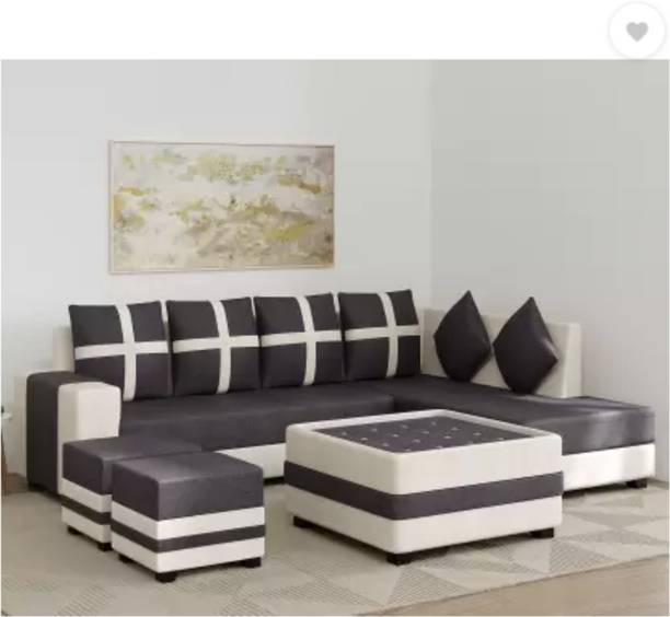 SS CRAFTMAKERS Wood Fabric 8 Seater  Sofa