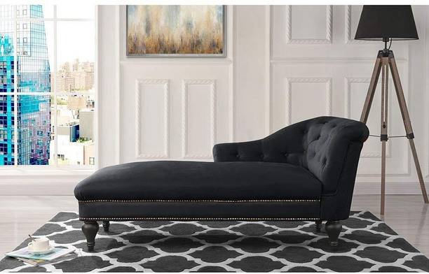 India wood mart Modern Tufted Chaise Lounge with Storage Chaise Lounge,Divan,Sofa Couch. Leather 3 Seater  Sofa