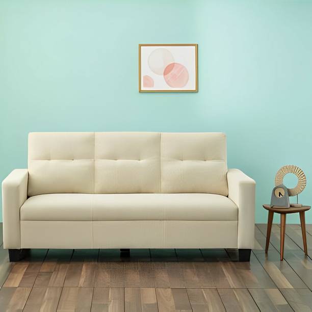Carftjar Fully Upholstered Three Seater Sofa For Living Room , Bed Room , Office , Cafe Fabric 3 Seater  Sofa