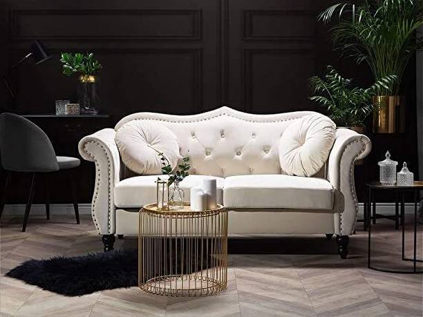 Soul Light Art MODERN FABRIC Hand Tufted 2 Seater Chesterfield Sofa for Home & Living Room Fabric 2 Seater  Sofa