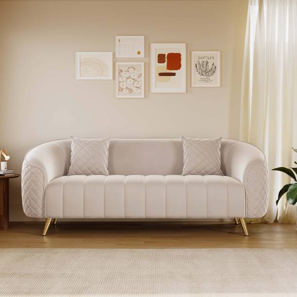 RM HOME Irina Premium Fab HR Foam Modern Design Soft Seating Ultimate Comfort Fabric 3 Seater  Sofa
