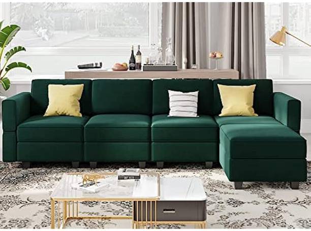 Comfort Couch Clarissa 5 Seater L Shape Sectional Sofa for Living Room Fabric 5 Seater  Sofa