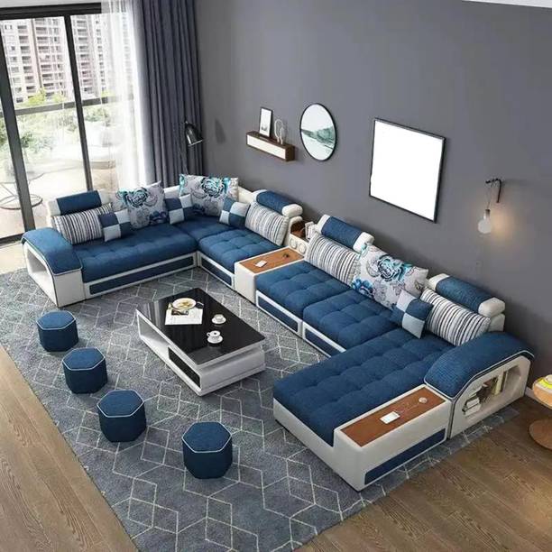 Homax Dapper 2 Interchangebale U Shape Fabric 12 Seater  Sofa