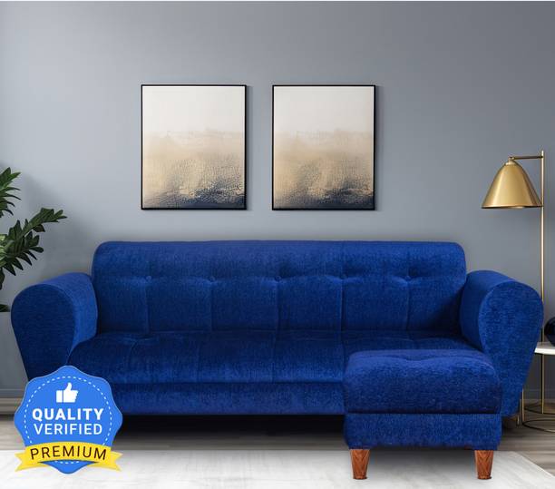 Seventh Heaven Milan 4 Seater Sofa with Ottoman, Chenille Molfino Fabric: 2 year Warranty Fabric 4 Seater  Sofa