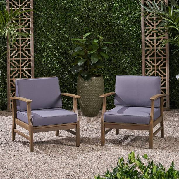 Krishna Wood Decor Solid Sheesham Wood Set Of Two Sofa Chair For Living Room/ Office || Fabric 1 Seater  Sofa