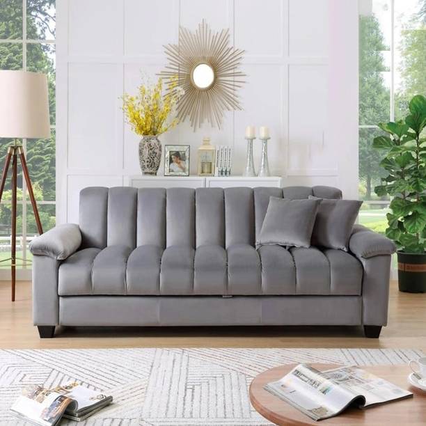 Groovecraft Nestin 3 Seater Modern Comfy Sofa Set for Living Room Fabric 3 Seater  Sofa