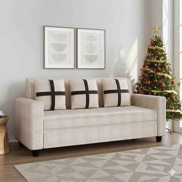 Flipkart Perfect Homes Premium Quality Velvet Fabric 3 Seater  Sofa