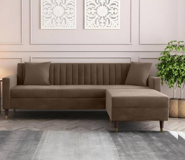 Carftjar Fabric 'L' Shaped Four Seater Sofa For Living Room/ Office/ Guest Room || Fabric 4 Seater  Sofa
