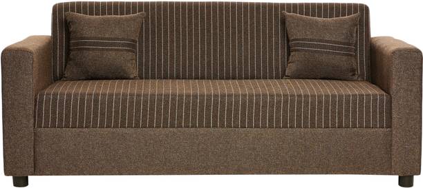 Fusion Furniture Factory Tulip 3 Seater Brown Fabric 3 Seater  Sofa