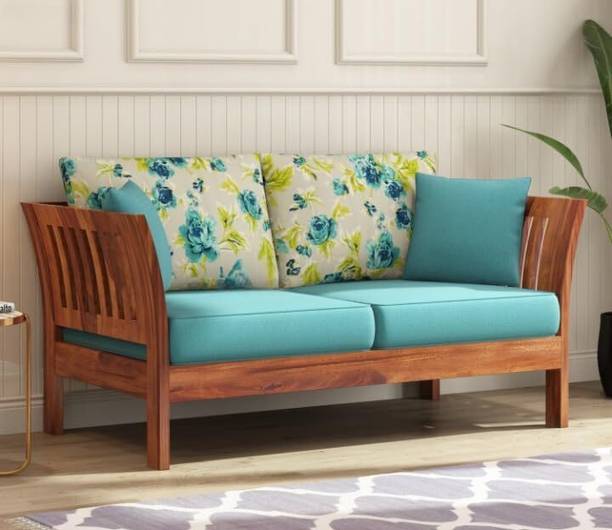 Ratandhara Furniture Solid sheesham Wooden 2 Seater Sofa Set for Living Room | Fabric 2 Seater  Sofa