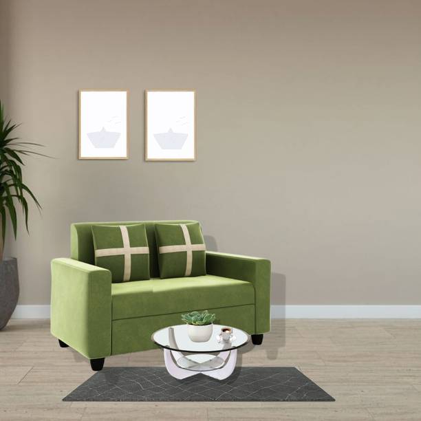 Allie Wood Fabric 2 Seater  Sofa