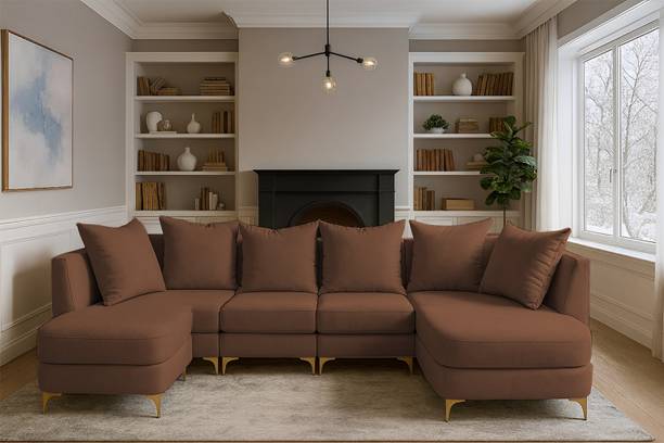 Casaliving Zoe Solid Wood 8 Seater  Sofa