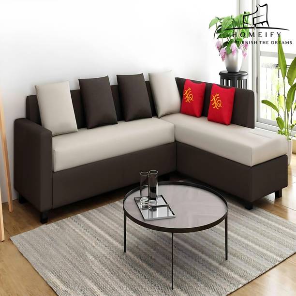 Homeify Aviana 6 Seater L shaped Living Room Sofa Set Fabric 6 Seater  Sofa