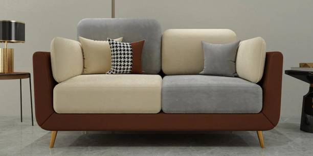 DUEX FURNITURE Velvet Fabric 2-Seater Sofa for Living Room Fabric 2 Seater Sofa