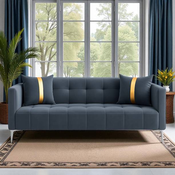 FURNY Homeliving 3 Seater Fabric Sofa Set for Living Room Fabric 3 Seater  Sofa