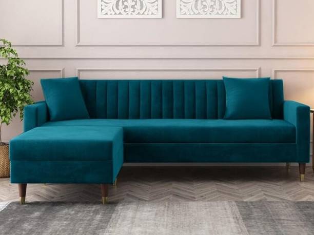 GPcraft Ocean Blue Fabric 4 Seater  Sofa