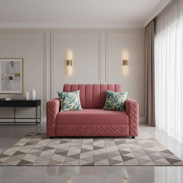 WAKESURE Premium Quality Velvet Fabric 2 Seater Sofa