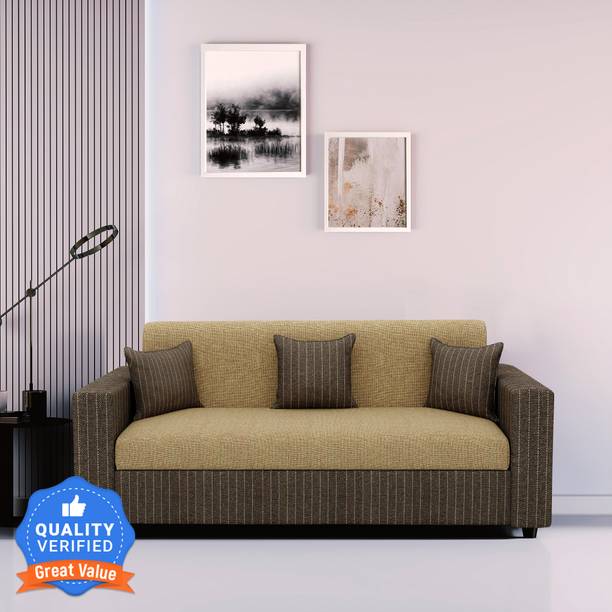 Flipkart Perfect Homes Crete Fabric 3 Seater  Sofa